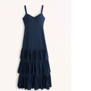 Abercrombie & Fitch Dark Blue Tiered Maxi Dress